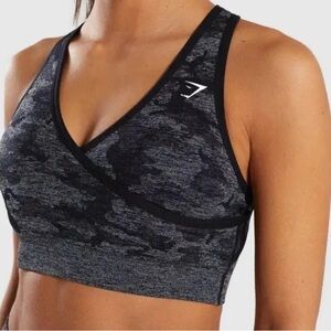 Gymshark Camo Seamless Sports Bra - Black